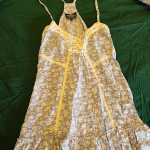 Angie Blue Floral and Lace Dress